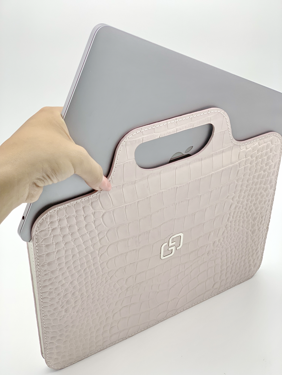 Купить Эксклюзивная Golden Gram Сумка для MacBook Pink Alligator Элитный Подарок Чехол для MacBook Pro Air 12" Украина Киев Днепр Одесса Харьков